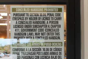 Sprouts Farmers Market, in Murphy, has two concealed hand guns signs at both entrances to the store.