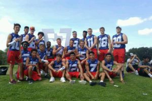 Members of the Princeton 7-on-7 team at the July 7-8 Div. II state tournament at College Station.
