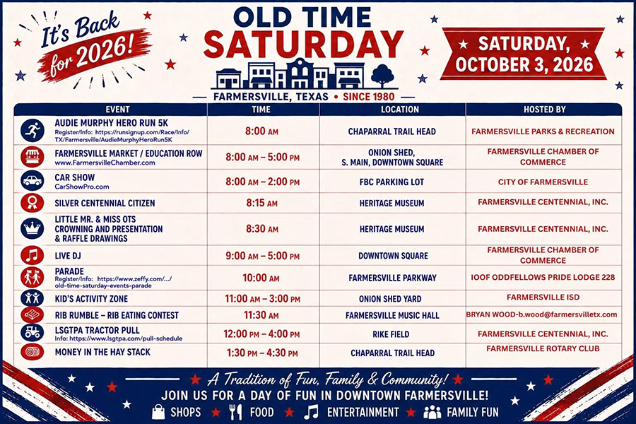 Old Time Saturday fun, festivities set for Oct. 3